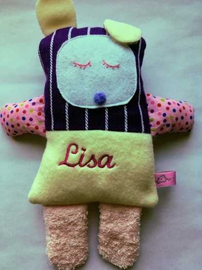 how to embroider a name on a stuffed animal